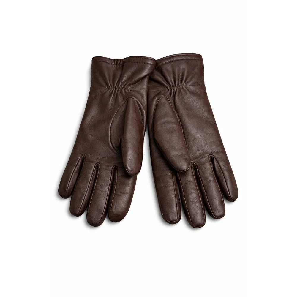 Thinsulate 40g Insulated Dark‎ Brown Leather Winter Gloves Women's Size L Luxury